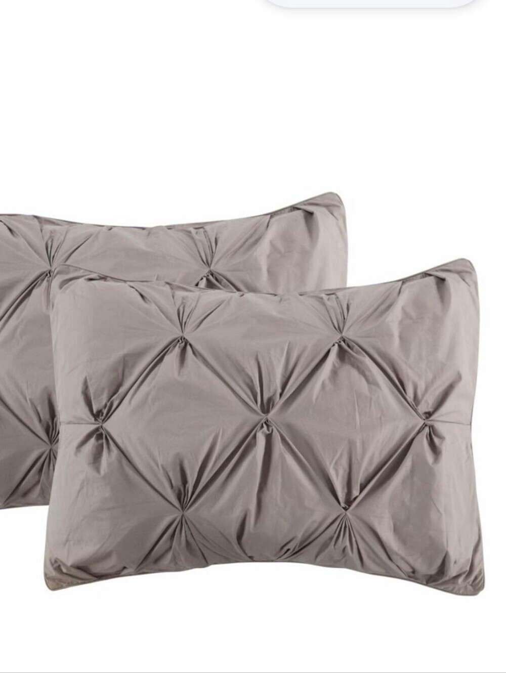 West Elm Pintuck Pillow Shams in Taupe Gray - One